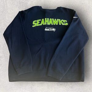 Seattle Seahawks Blue Crewneck Sweatshirt Nike Large